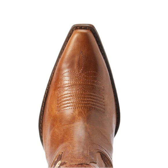 ARIAT FLORENCE ~ Brown Fringe Ankle Booties with Flower Stitching size 7.5 - Picture 6 of 10